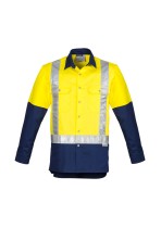 ZW124- SYZMIK Mens Hi Vis Spliced Industrial Taped Shirt