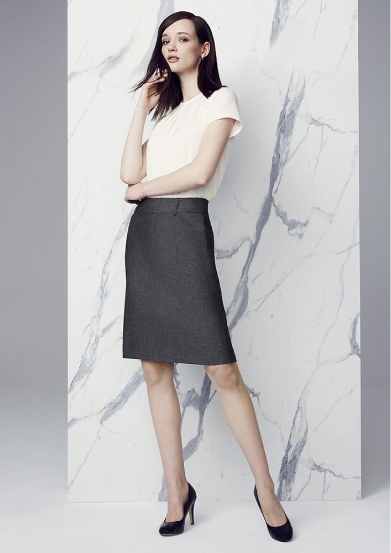 20316 - Womens Panelled Skirt with Rear Split