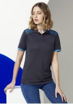 P900LS - Ladies Galaxy Hexagonal Print, Breathable Polo