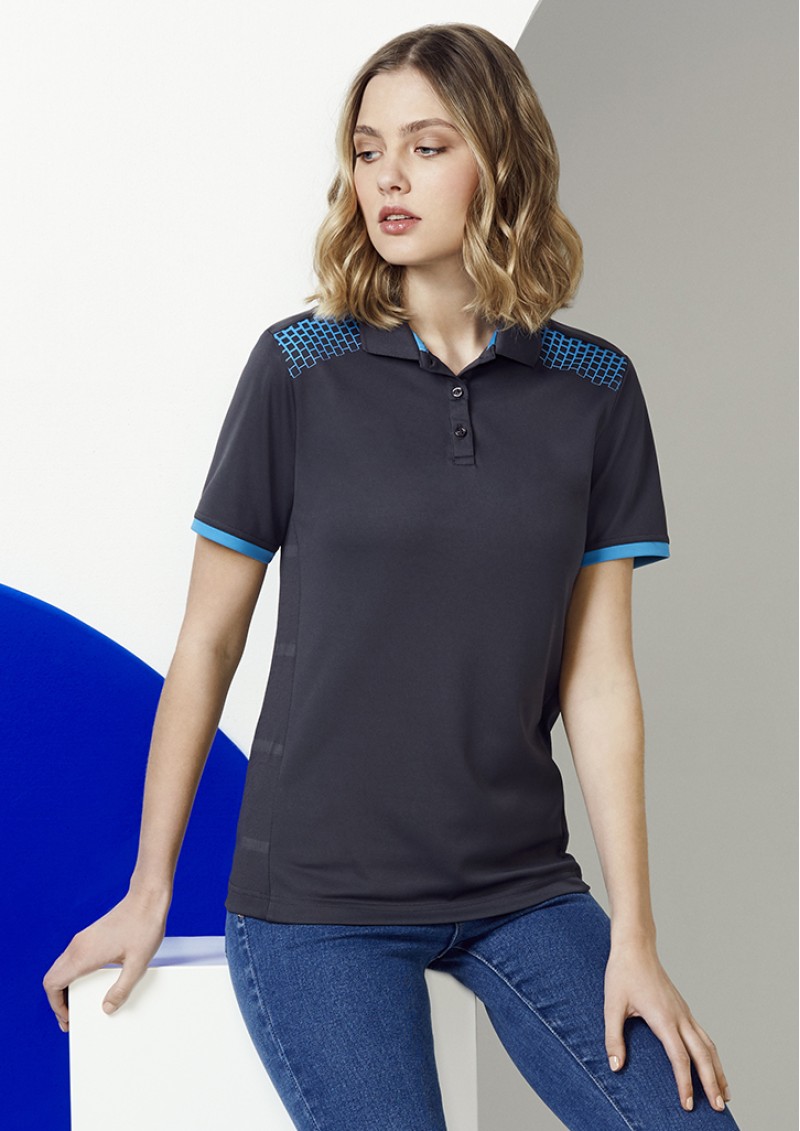 P900LS - Ladies Galaxy Hexagonal Print, Breathable Polo