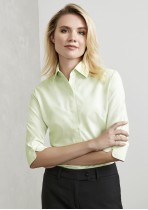 S29521 - Ladies Ambassador Pinstripe 3/4 Sleeve Shirt