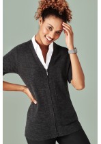 CK962LC - Womens Zip Front Short Sleeve Knit