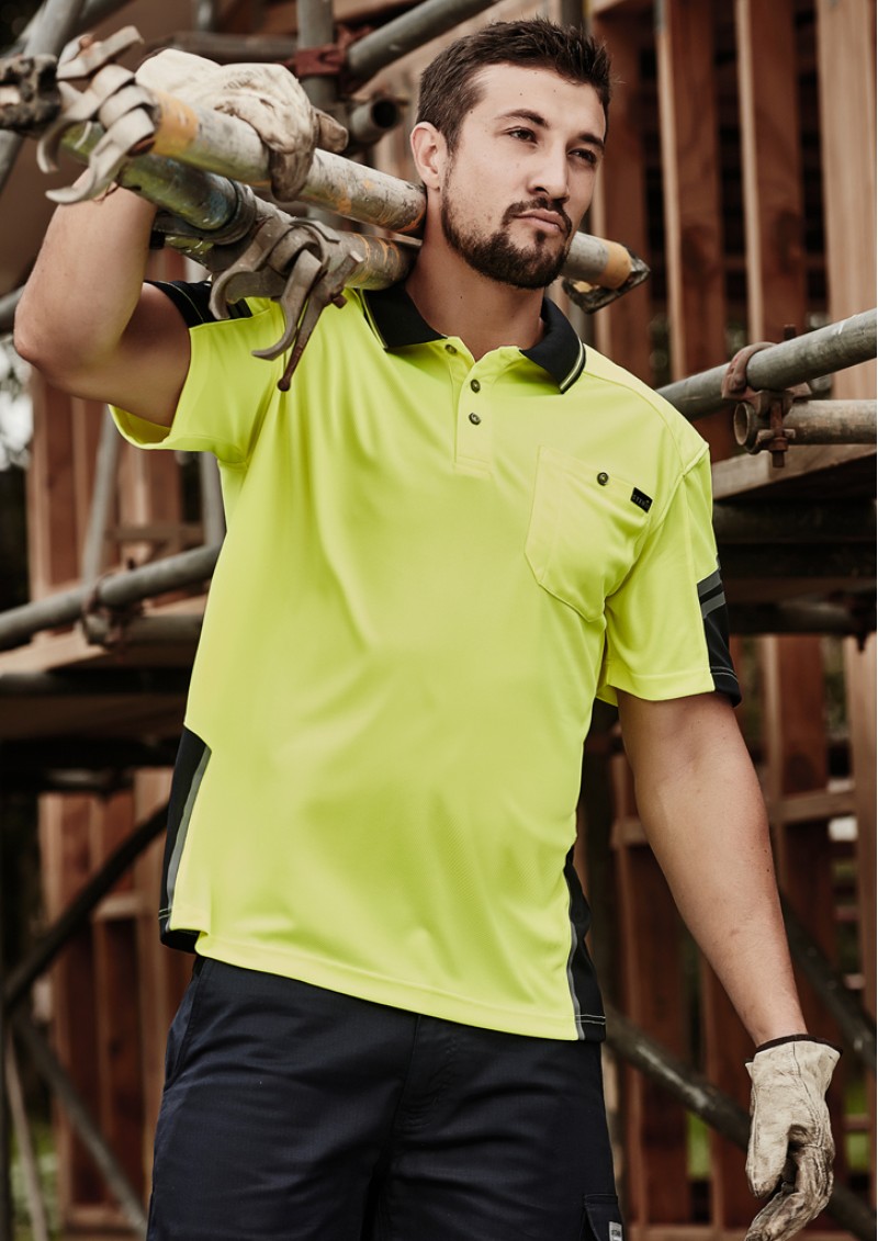 ZH465 - Men's Reinforced Hi Vis Squad Short Sleeve Polo