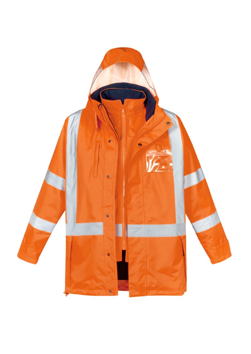 ZJ616-Mens TTMC-W17 Hi Vis X Back 4 In 1 Waterproof Jacket