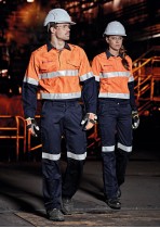 ZW133 - Mens FR Closed Front Hooped Taped Spliced Shirt