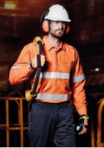 ZW134 - Mens FR Closed Front Hooped Taped Shirt