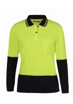 6LHCL - JB'S LADIES HI VIS L/S COMFORT POLO