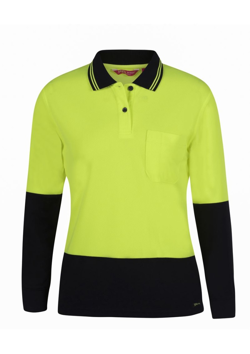 6LHCL - JB'S LADIES HI VIS L/S COMFORT POLO