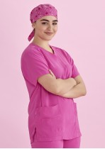 CSC246U - Unisex Pink Printed Scrub Cap