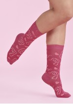CCS250U - Unisex Pink Happy Feet Comfort Socks