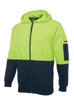 JB's Hi Vis Full Zip Fleecy Hoodie
