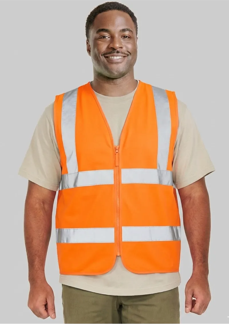 HI VIS (D+N) ZIP SAFETY VEST