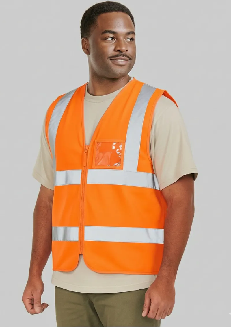 HI VIS (D+N) ZIP SAFETY VEST