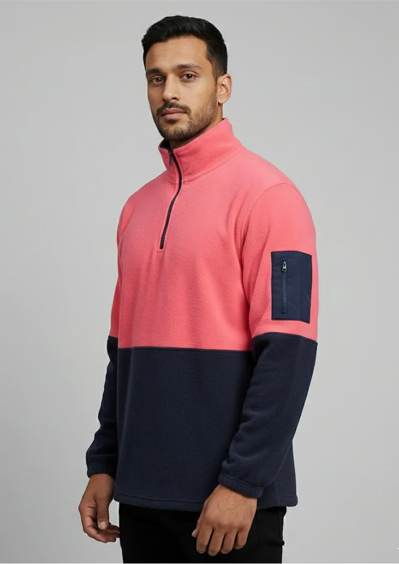 6HVPF - JB's HI VIS 1/2 ZIP POLAR FLEECE