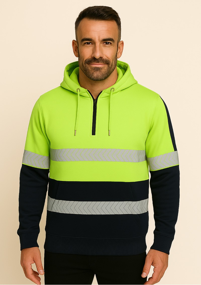 JB's Hi Vis (D+N) 1/2 Zip Segmented Tape Hoodie