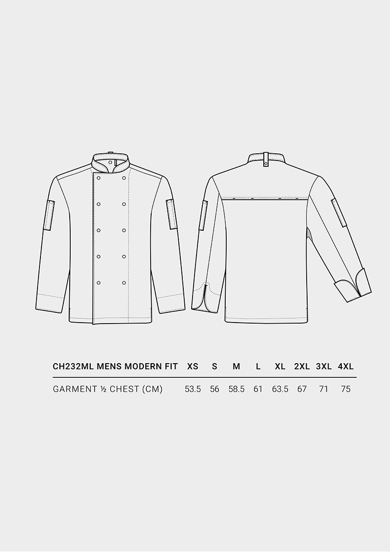 Mens Zest Long Sleeve Chef Jacket