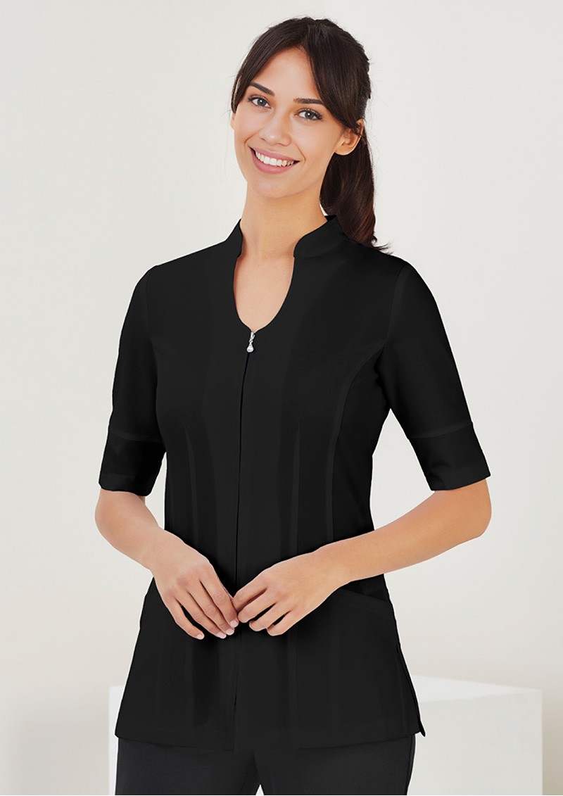 H632L - Ladies Bliss Zip-Front Luxury Beauty Tunics