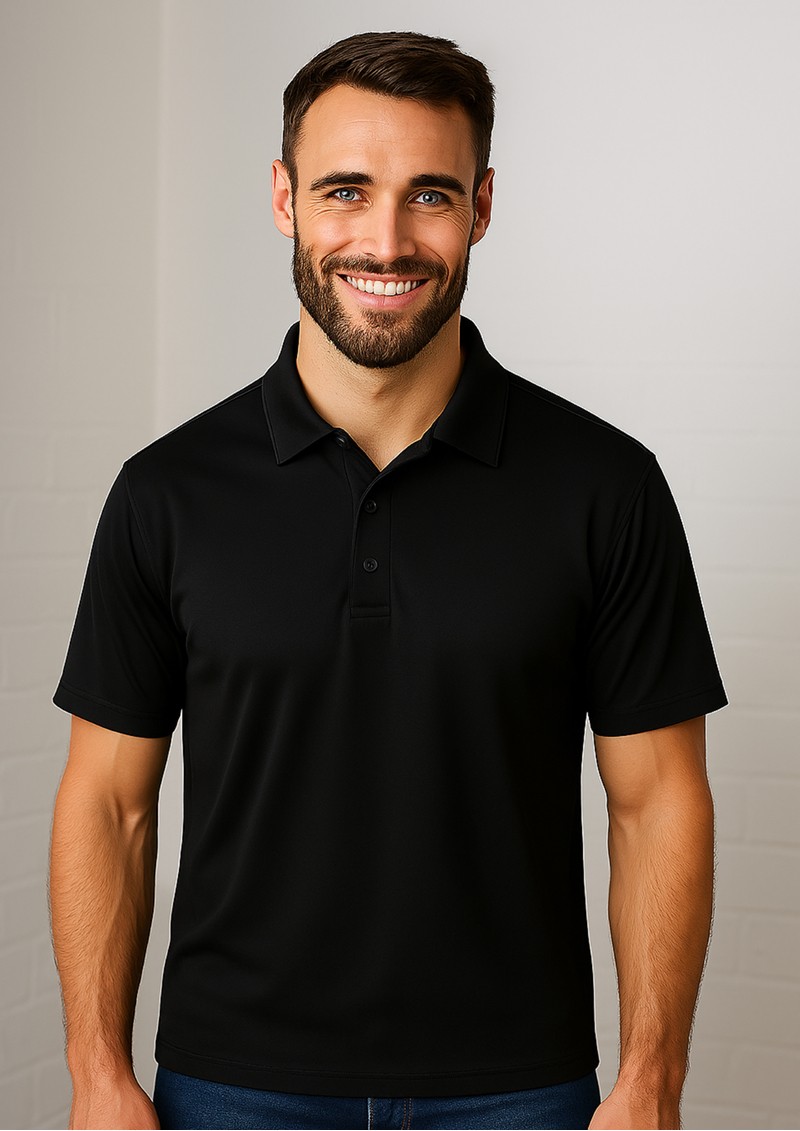Oxford Adults Black Polo