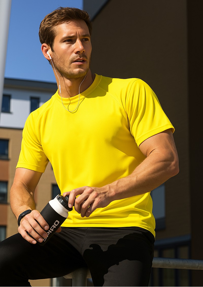 Spiro - Adult Impact daffodil Aircool T-Shirt