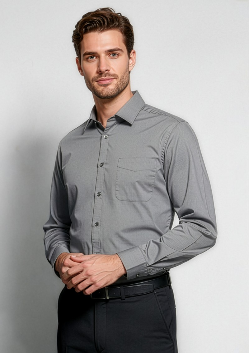 S770ML - Mens Monaco French Style Cotton Long Sleeves Shirt