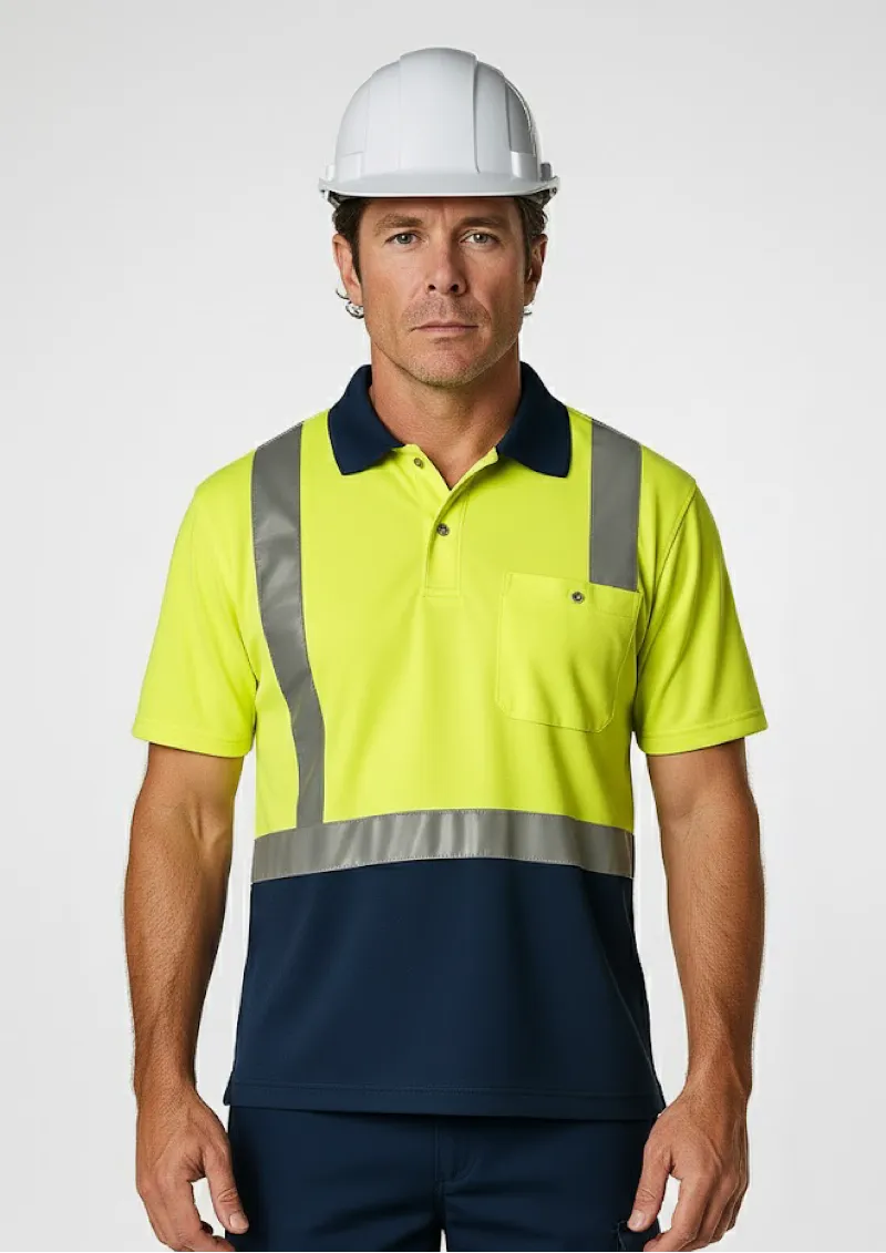 ZH233 - SYZMIK Hi Vis Spliced Short Sleeve Taped Polo