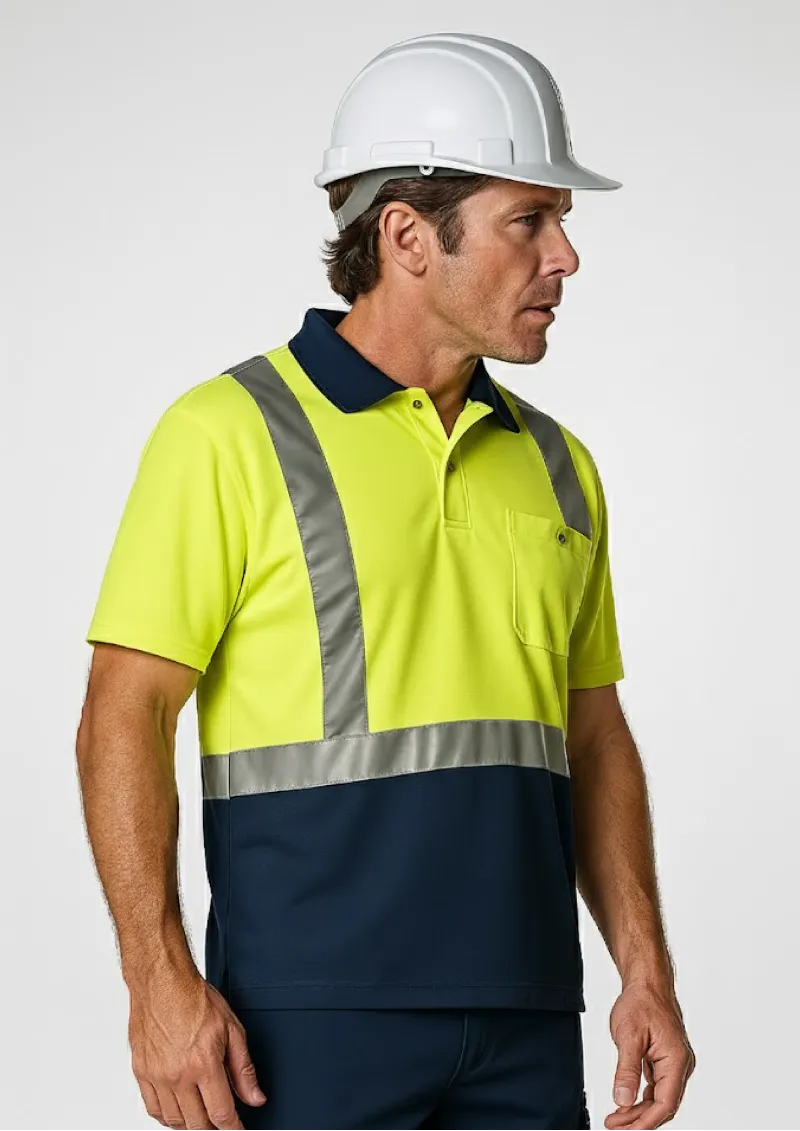 ZH233 - SYZMIK Hi Vis Spliced Short Sleeve Taped Polo