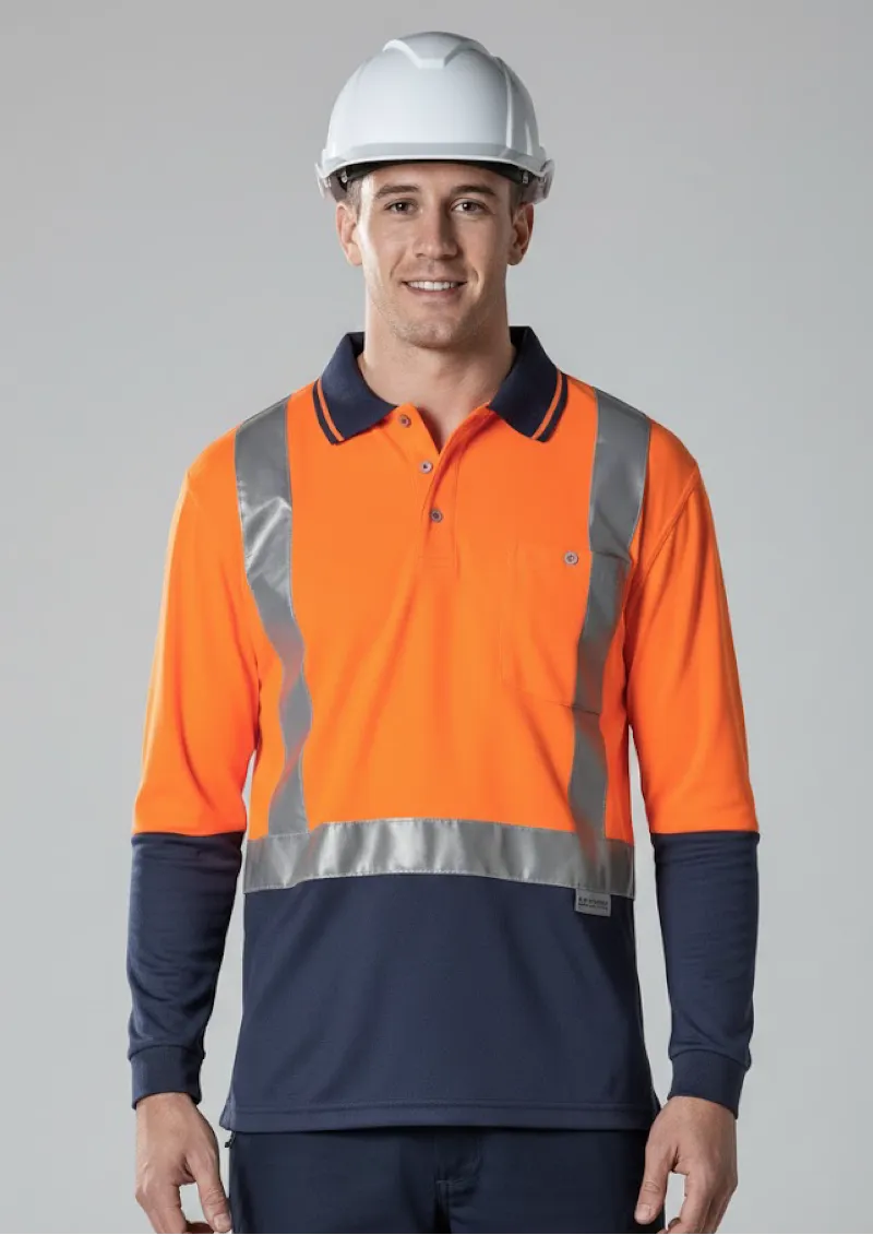 ZH234 - Hi Vis Spliced Long Sleeve Taped Polos