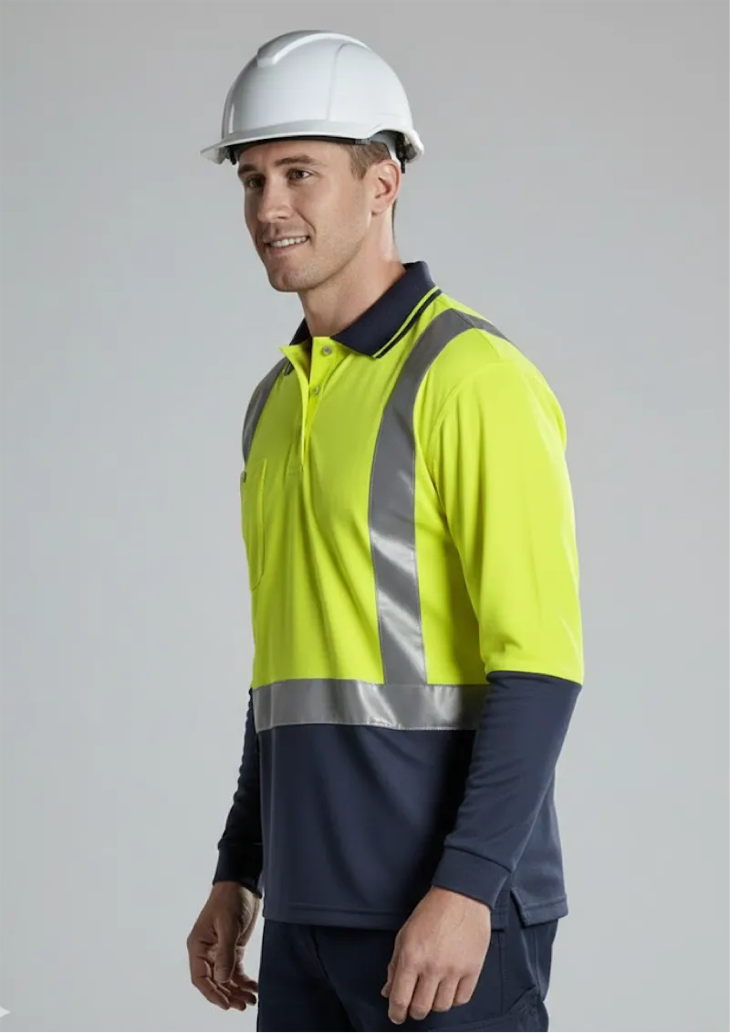 ZH234 - Hi Vis Spliced Long Sleeve Taped Polos