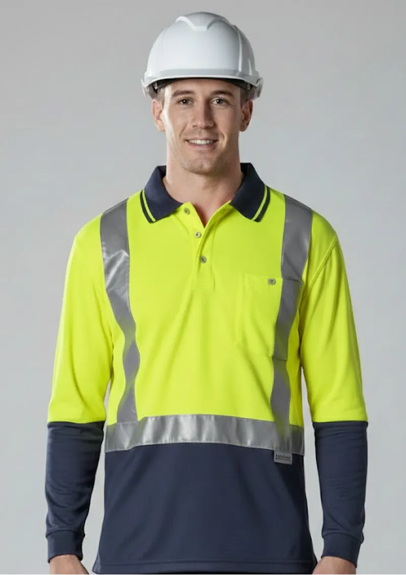 ZH234 - Hi Vis Spliced Long Sleeve Taped Polos