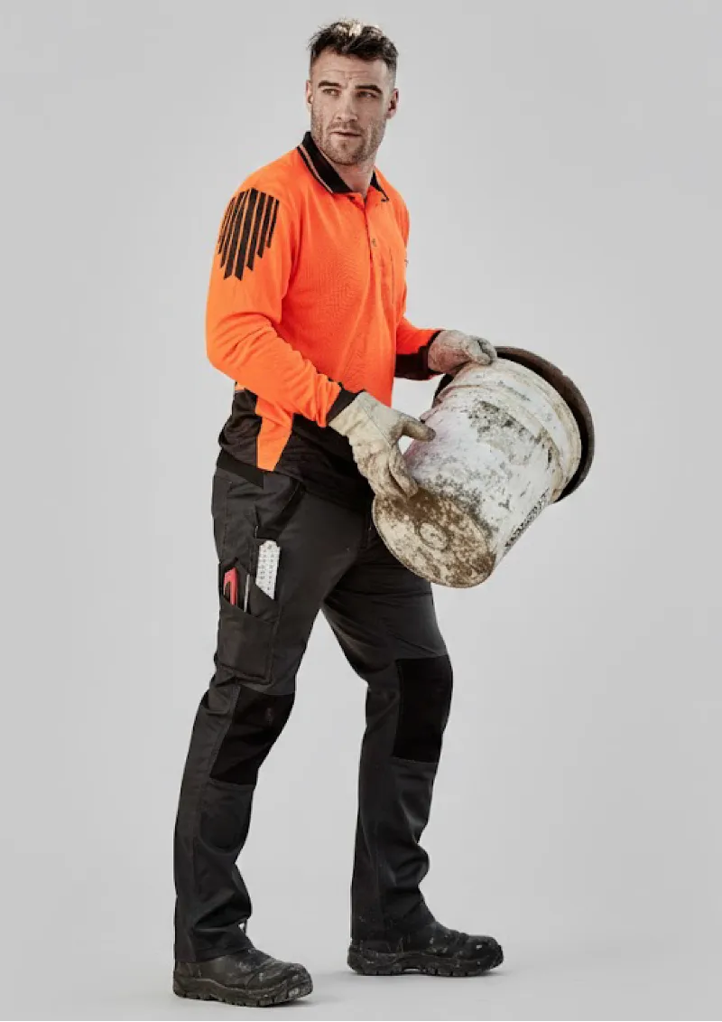 ZH310 - Men's Hi Vis Flux Quick Dry Long Sleeve Polo