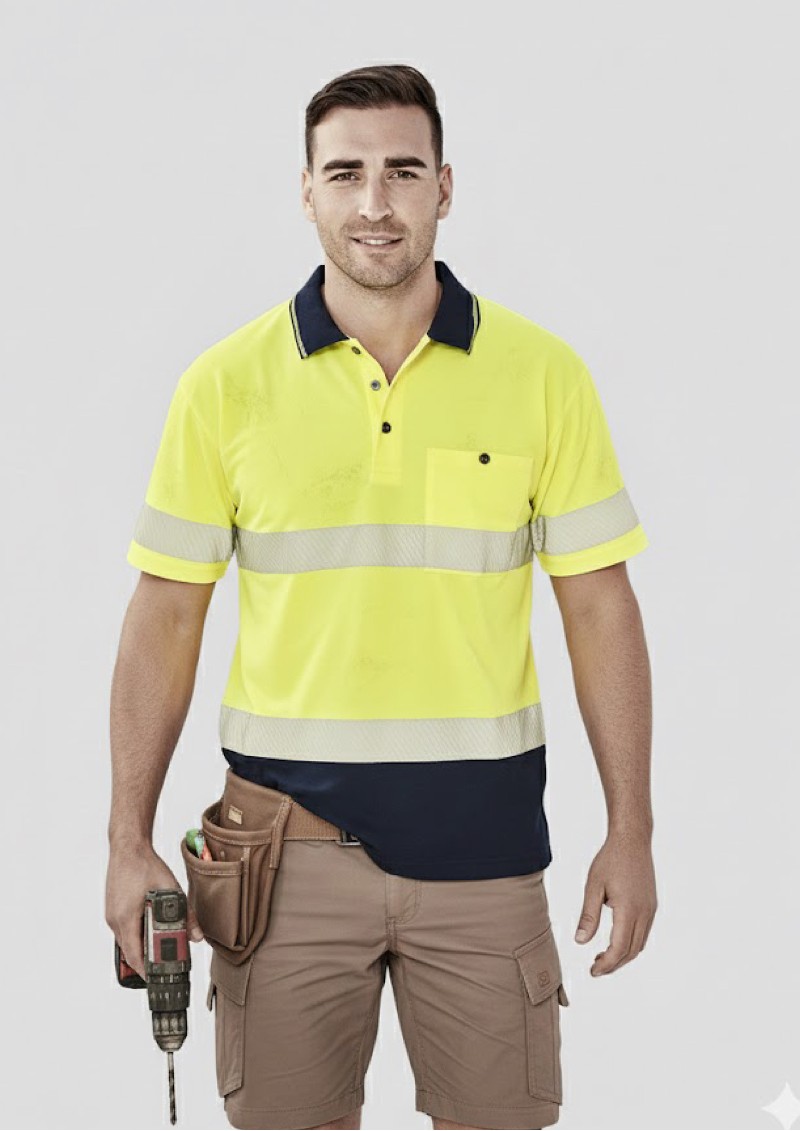Hi Vis Segmented Tape Short Sleeve Polo