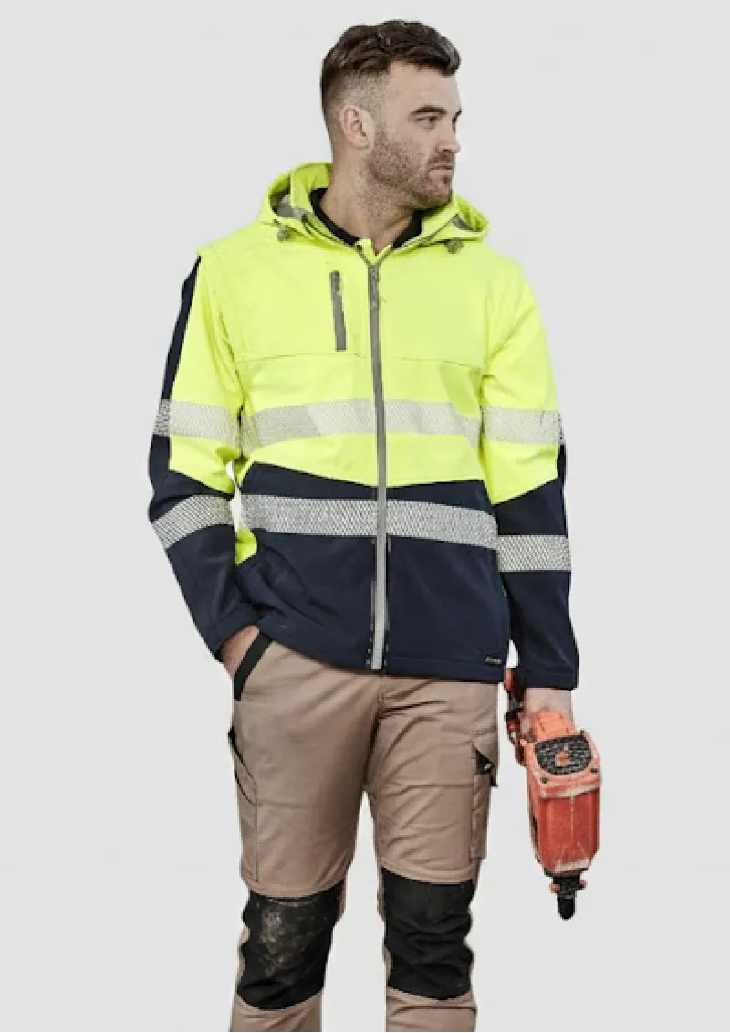 ZJ453 - Unisex 2 in 1 Stretch Softshell Segmented Taped Jacket