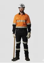 ZW123 - Mens Hi Vis SYZMIK Spliced Industrial Taped Shirt