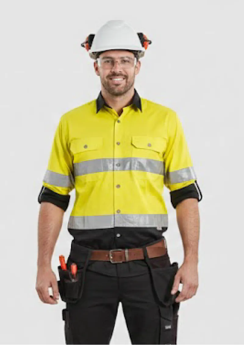 ZW123 - Mens Hi Vis SYZMIK Spliced Industrial Taped Shirt