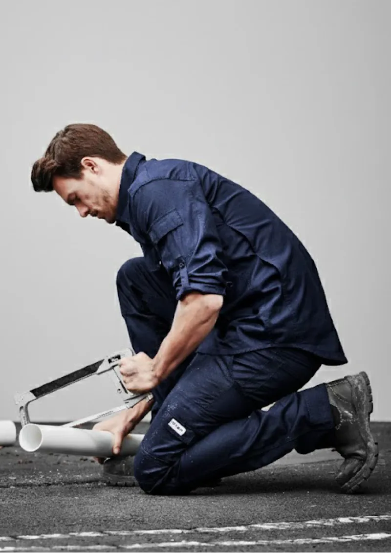 ZW400 - Mens 100% Cotton Rugged Cooling Long Sleeve Work Shirt