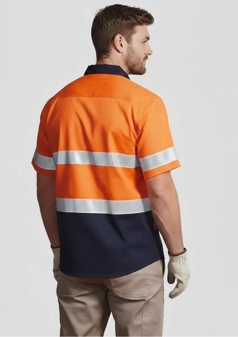 ZW835 - SYZMIK Mens Rugged Cooling Taped Hi Vis Short Sleeve Shirt