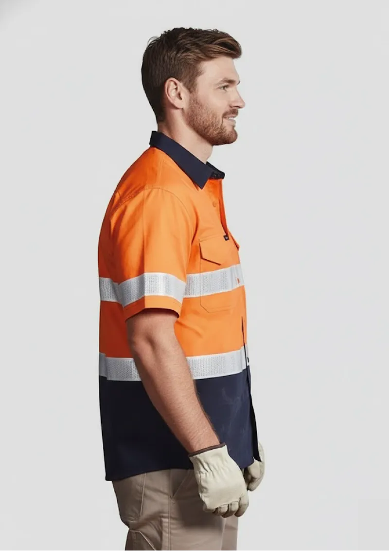 ZW835 - SYZMIK Mens Rugged Cooling Taped Hi Vis Short Sleeve Shirt