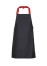 APRON WITH COLOUR STRAPS BLACK/RED- SMALL