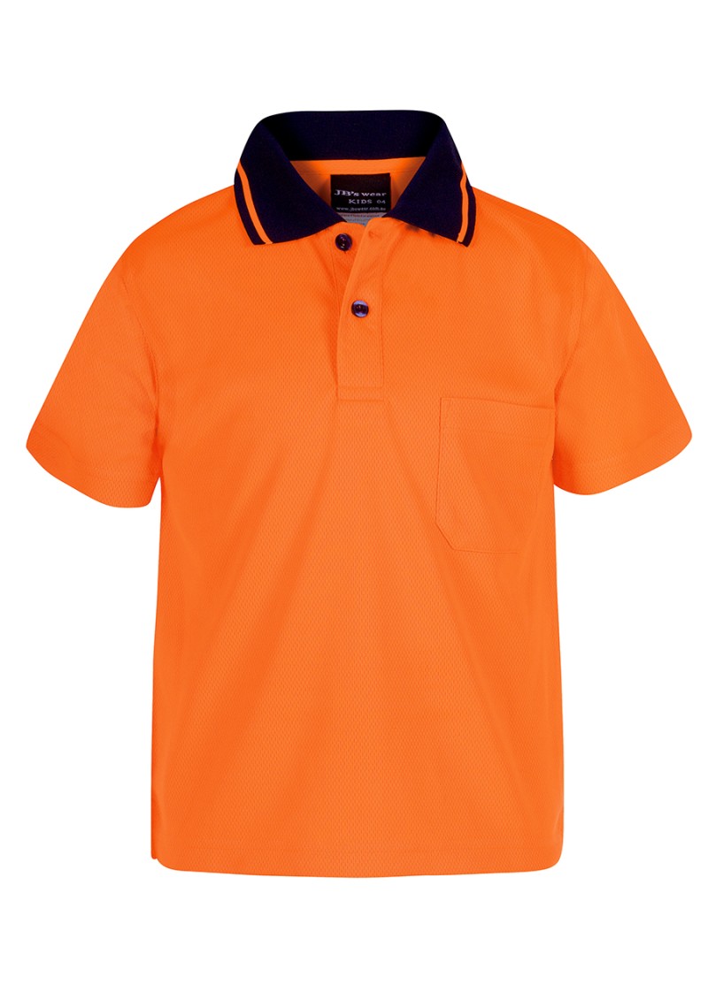 KIDS HI VIS NON CUFF TRADITIONAL POLO